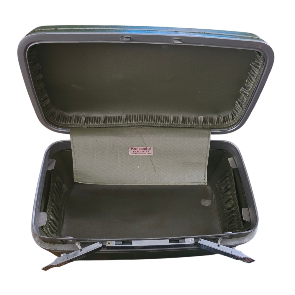 Samsonite Vintage Silhouette Olive Makeup Suitcase Travel Grandmacore - Picture 5 of 11